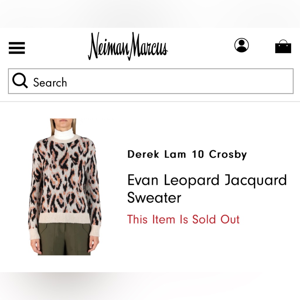 Derek Lam 10 Crosby Animal Print Sweater